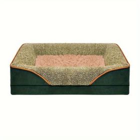 Removable And Washable Pet Dog Sofa And Dog Bed, Dog Nest,  Pet Bed Sofa, Comfortable And Soft, Cat Sofa Bed With Raised Edges To Protect The Neck (Color: green, size: XL ( 47.24 * 31.5 * 6.3 in ))