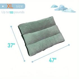 Up to 100 lbs Dog Mat Sleeping Dog Mattress Floor Mat Removable And Washable Dog Kennel Large Dog Kennel Pet Pad Dog Mat Soft Comfortable Bed (Color: green, size: 47''*37''*4'' up to 100lbs)